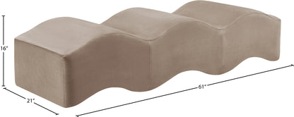 Kinsley Taupe Velvet Bench