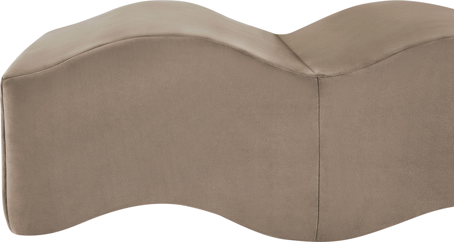 kinsley taupe velvet bench