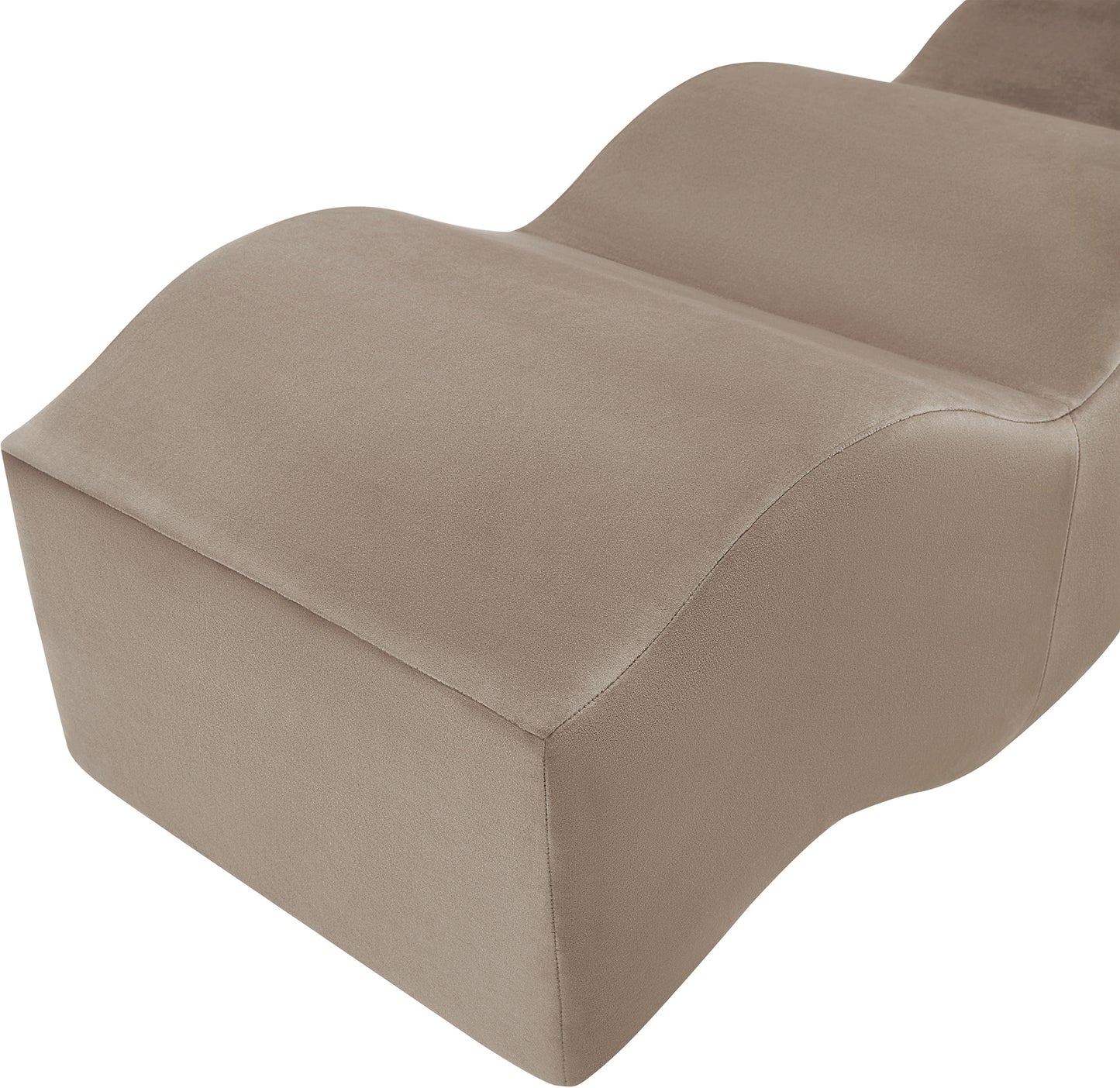 kinsley taupe velvet bench