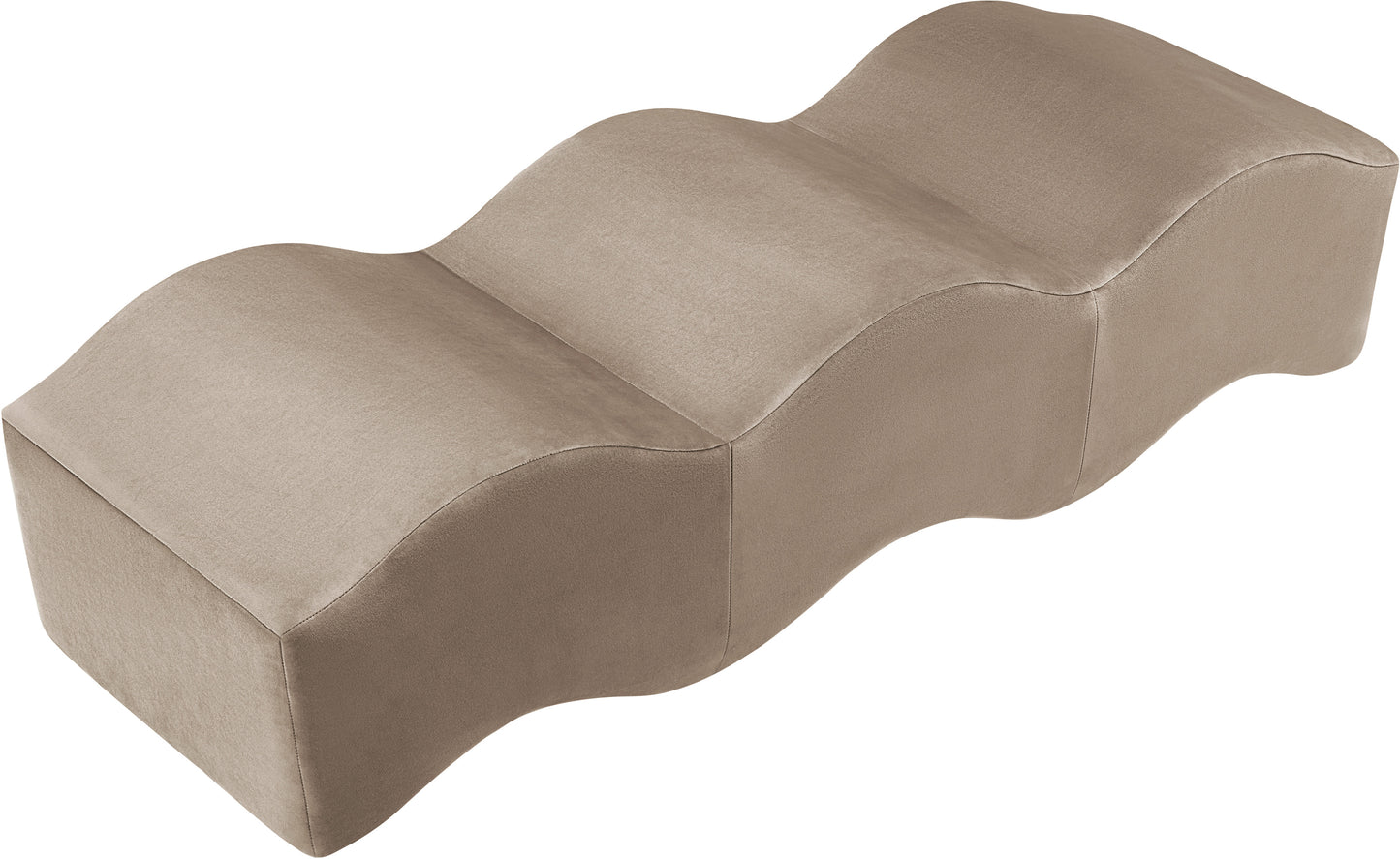 kinsley taupe velvet bench