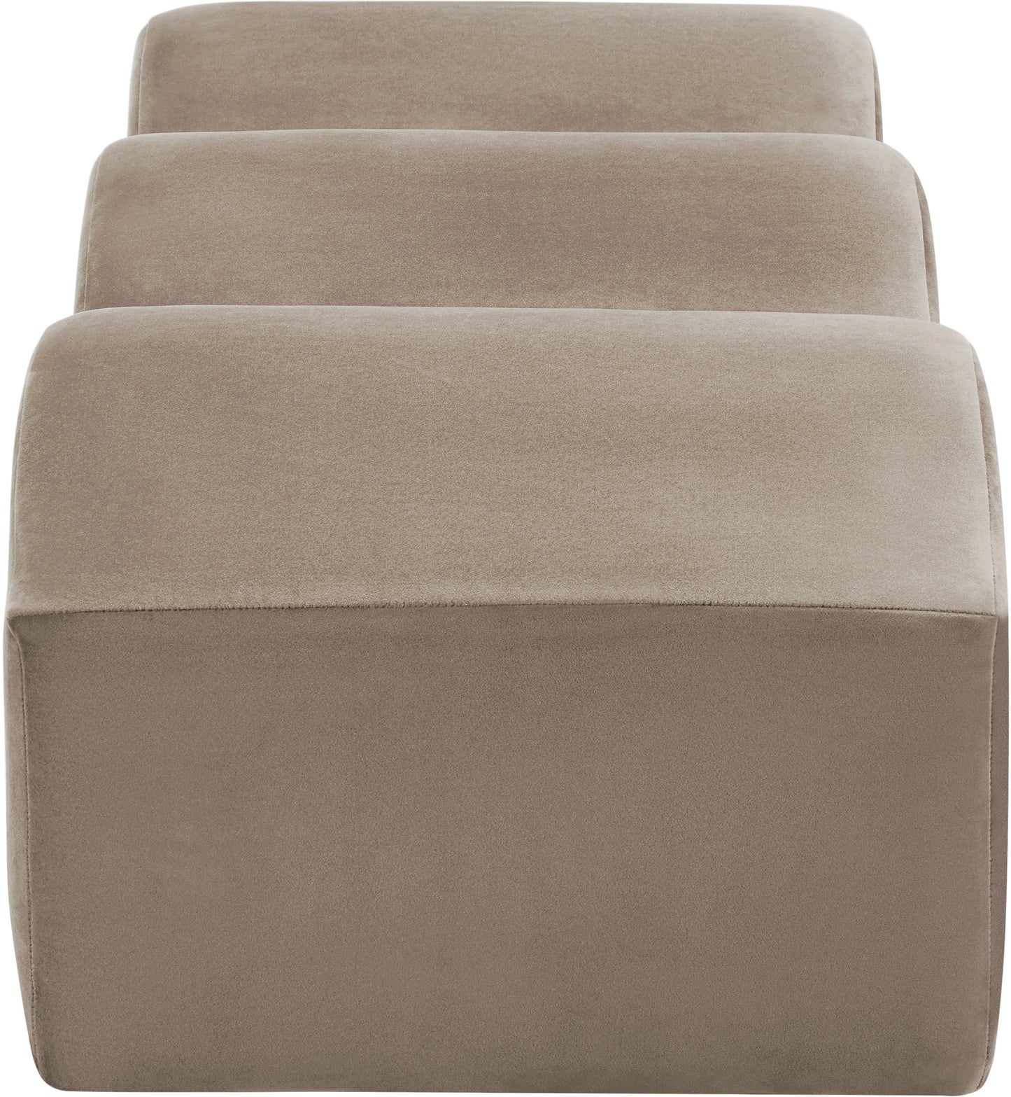 kinsley taupe velvet bench