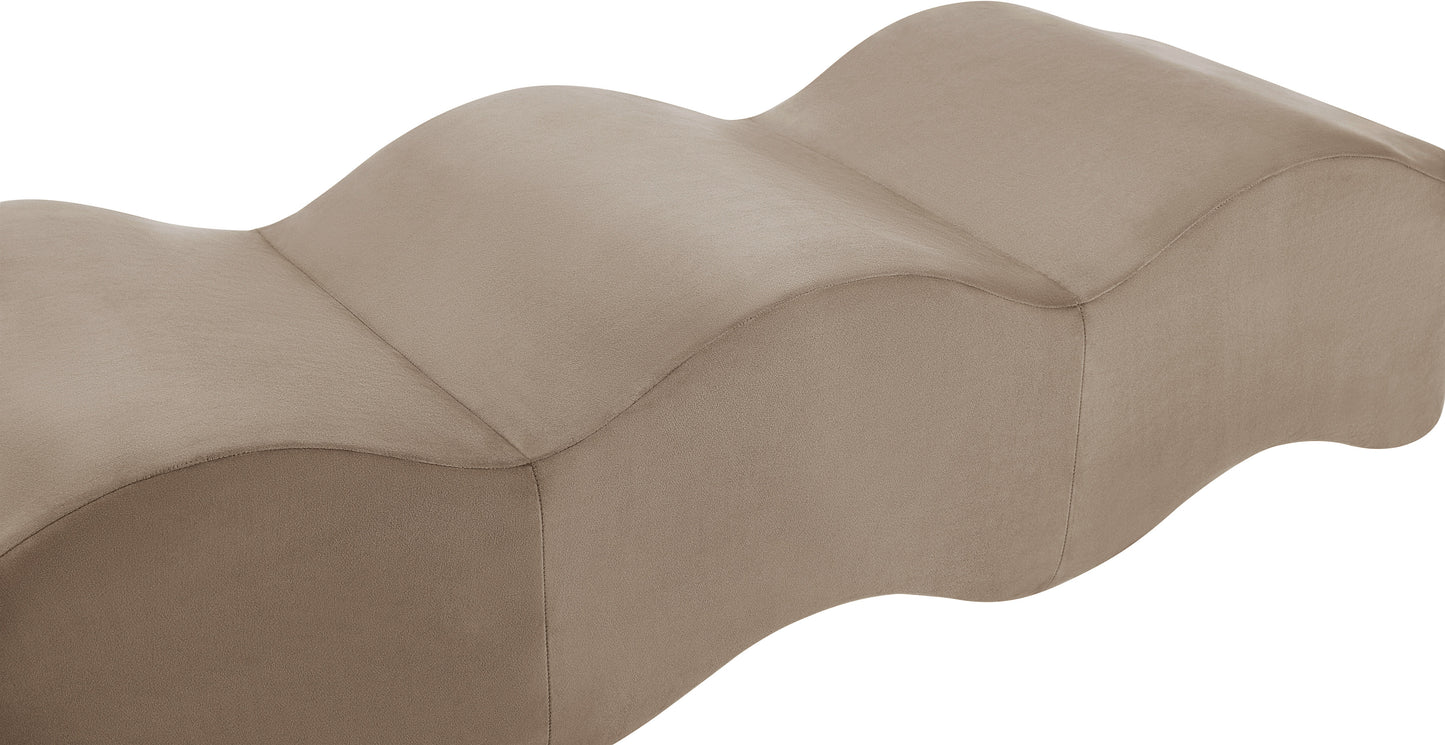 kinsley taupe velvet bench