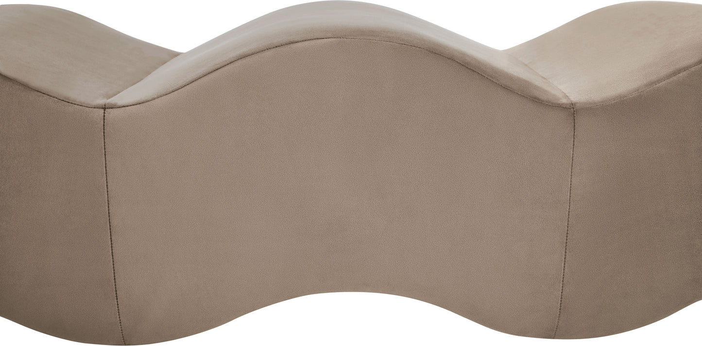 kinsley taupe velvet bench