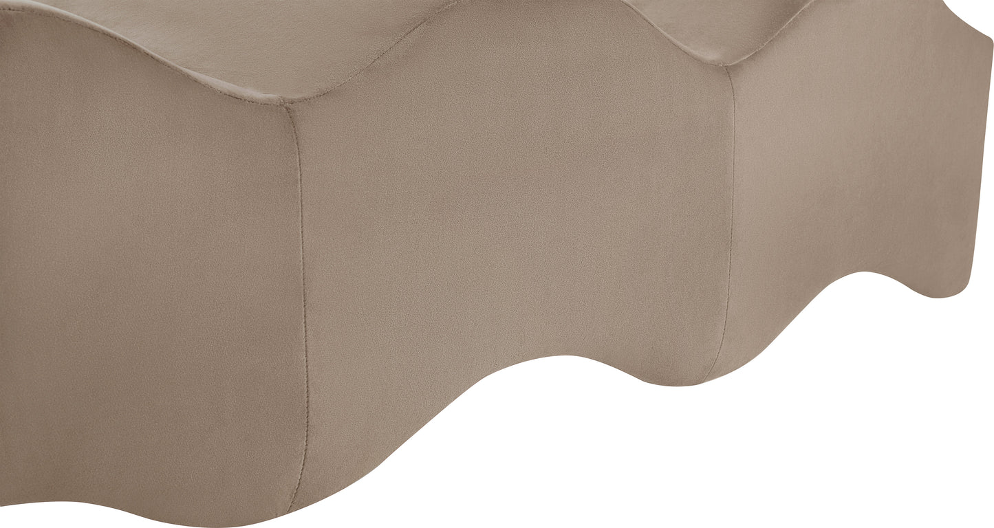 kinsley taupe velvet bench