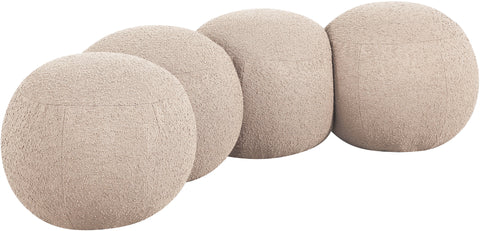 Mira Beige Boucle Fabric Upholstered Bench, 1 Piece