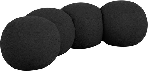 Mira Black Boucle Fabric Upholstered Bench, 1 Piece