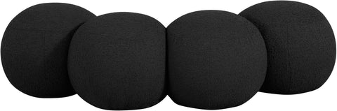 Mira Black Boucle Fabric Upholstered Bench, 1 Piece