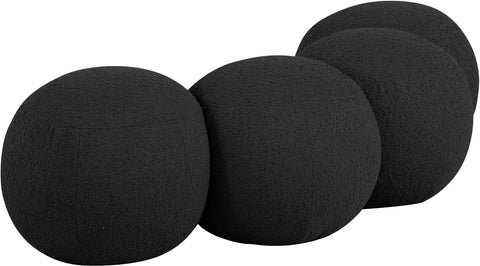 Mira Black Boucle Fabric Upholstered Bench, 1 Piece
