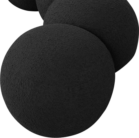 Mira Black Boucle Fabric Upholstered Bench, 1 Piece
