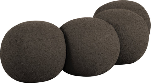 Mira Brown Boucle Fabric Upholstered Bench, 1 Piece
