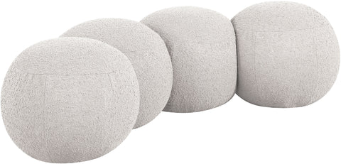 Mira Cream Boucle Fabric Upholstered Bench, 1 Piece