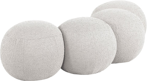 Mira Cream Boucle Fabric Upholstered Bench, 1 Piece