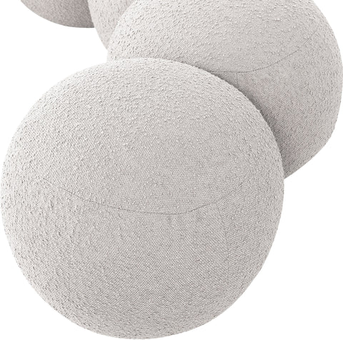 Mira Cream Boucle Fabric Upholstered Bench, 1 Piece