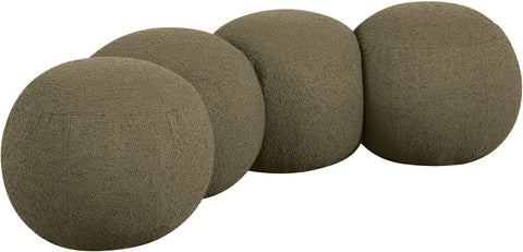 Mira Olive Boucle Fabric Upholstered Bench, 1 Piece