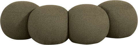 Mira Olive Boucle Fabric Upholstered Bench, 1 Piece