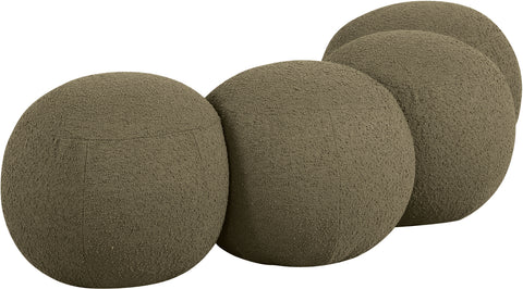 Mira Olive Boucle Fabric Upholstered Bench, 1 Piece