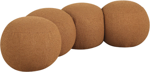 Mira Saddle Boucle Fabric Upholstered Bench, 1 Piece