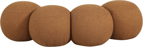 Mira Saddle Boucle Fabric Upholstered Bench, 1 Piece