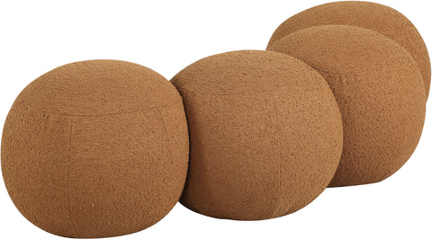 Mira Saddle Boucle Fabric Upholstered Bench, 1 Piece