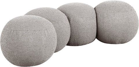 Mira Taupe Boucle Fabric Upholstered Bench, 1 Piece