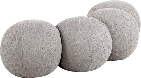 Mira Taupe Boucle Fabric Upholstered Bench, 1 Piece