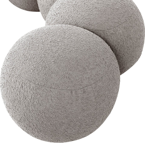 Mira Taupe Boucle Fabric Upholstered Bench, 1 Piece
