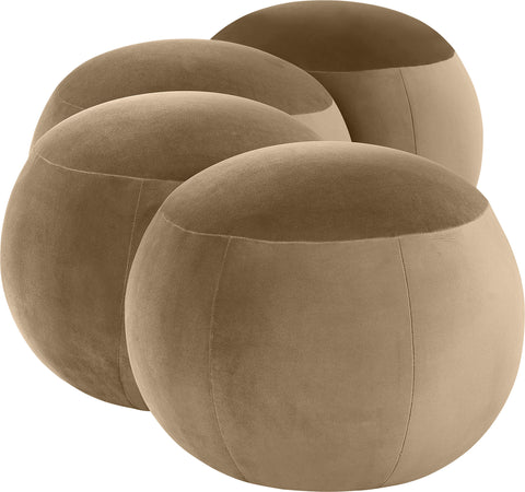 Mira Beige Velvet Upholstered Bench, 1 Piece