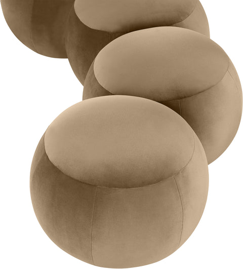 Mira Beige Velvet Upholstered Bench, 1 Piece