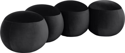Mira Black Velvet Upholstered Bench, 1 Piece
