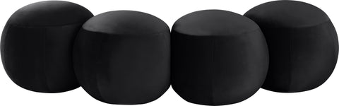 Mira Black Velvet Upholstered Bench, 1 Piece
