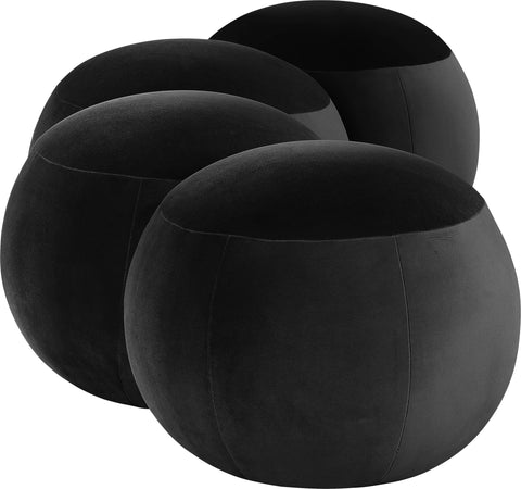 Mira Black Velvet Upholstered Bench, 1 Piece