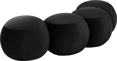 Mira Black Velvet Upholstered Bench, 1 Piece