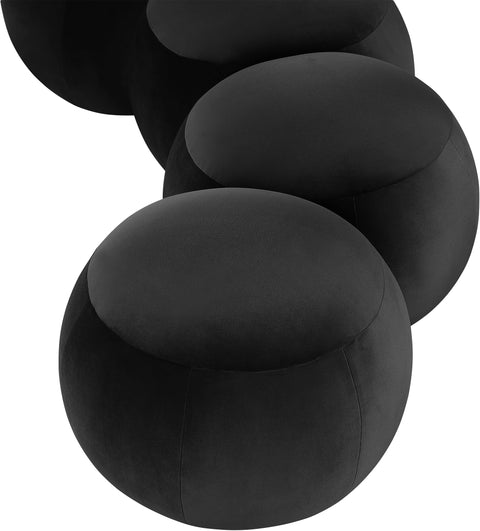 Mira Black Velvet Upholstered Bench, 1 Piece