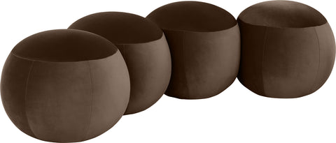 Mira Brown Velvet Upholstered Bench, 1 Piece