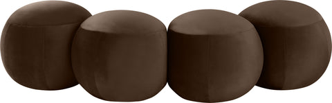 Mira Brown Velvet Upholstered Bench, 1 Piece