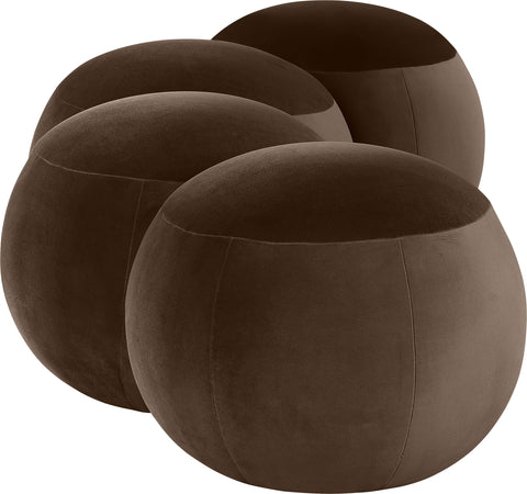 Mira Brown Velvet Upholstered Bench, 1 Piece