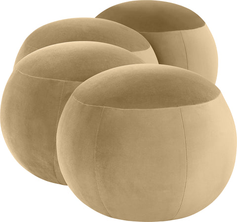 Mira Camel Velvet Upholstered Bench, 1 Piece