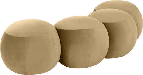 Mira Camel Velvet Upholstered Bench, 1 Piece