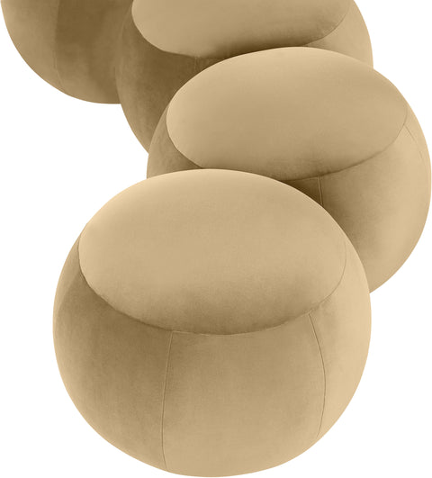 Mira Camel Velvet Upholstered Bench, 1 Piece