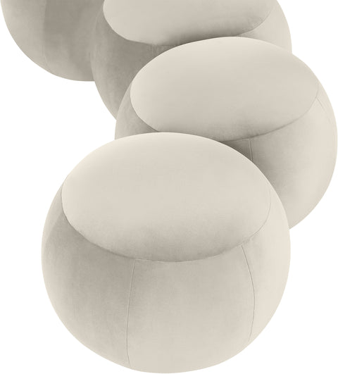 Mira Cream Velvet Upholstered Bench, 1 Piece