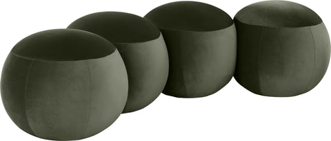Mira Green Velvet Upholstered Bench, 1 Piece