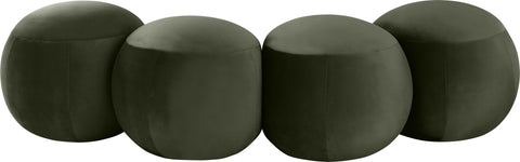 Mira Green Velvet Upholstered Bench, 1 Piece