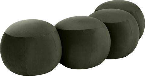 Mira Green Velvet Upholstered Bench, 1 Piece