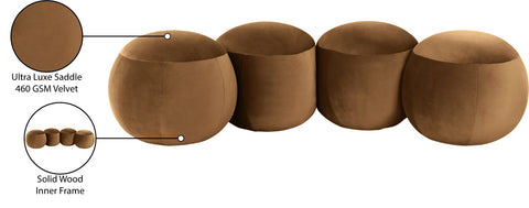 Mira Saddle Velvet Upholstered Bench, 1 Piece