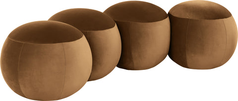 Mira Saddle Velvet Upholstered Bench, 1 Piece