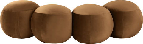 Mira Saddle Velvet Upholstered Bench, 1 Piece