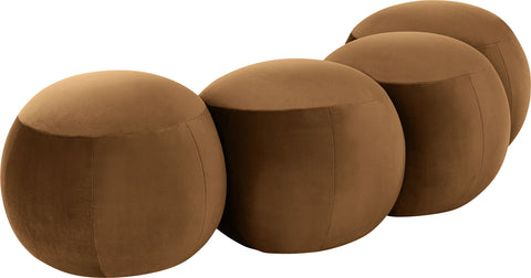 Mira Saddle Velvet Upholstered Bench, 1 Piece