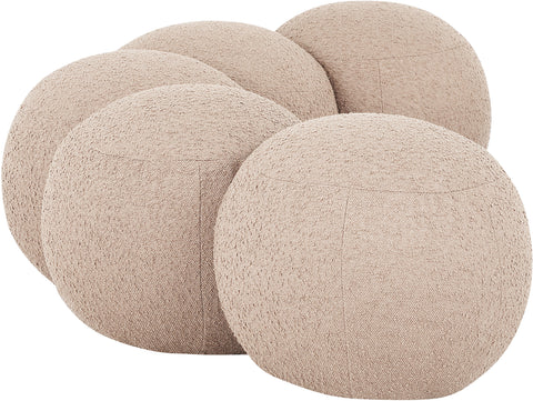 Mira Beige Boucle Fabric Upholstered Bench, 1 Piece (Style 2)