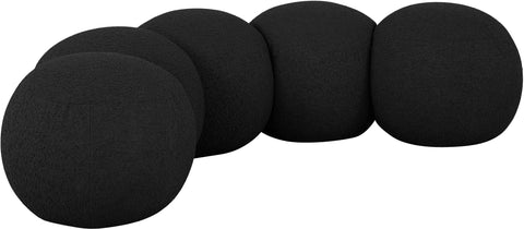 Mira Black Boucle Fabric Upholstered Bench, 1 Piece (Style 2)