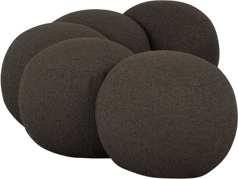 Mira Brown Boucle Fabric Upholstered Bench, 1 Piece (Style 2)